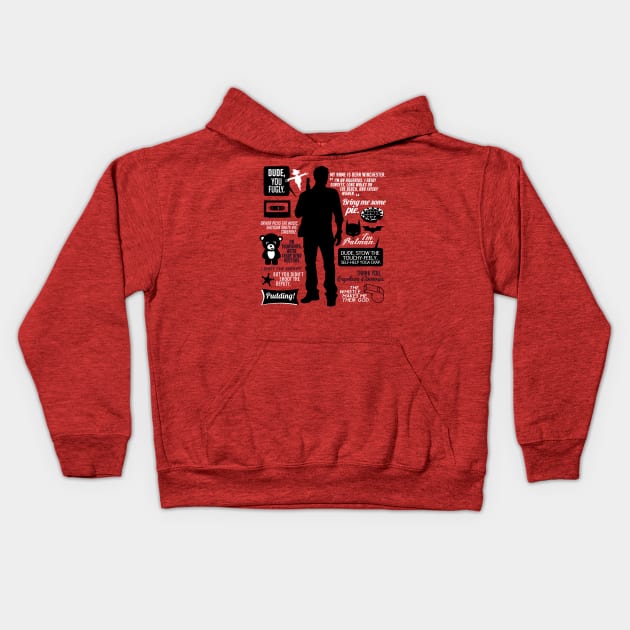 Dean Winchester Quotes Kids Hoodie by aviaa